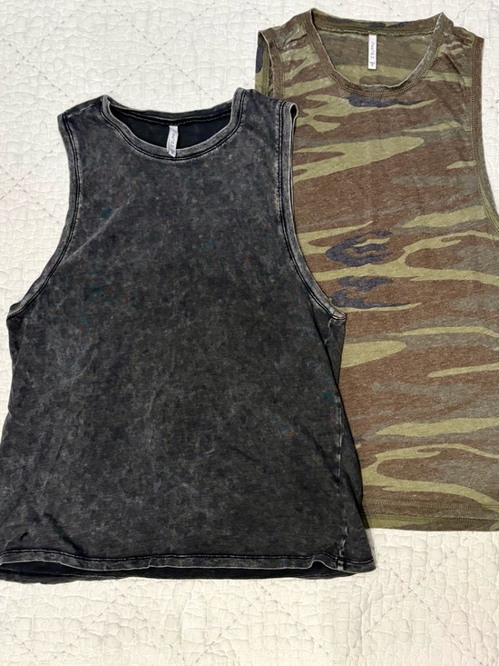 Z Supply Tops - Z Supply Women's Washed Black Muscle Tank & Olive Camo Tank Duo
